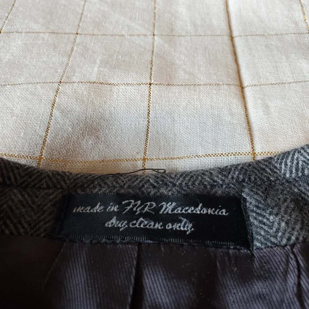 Ruffini Italy Sport Coat 42L Gray Camel Hair Blend Herringbone Blazer‎ Jacket
